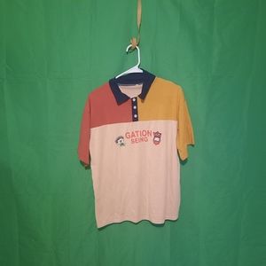 Color block collared shirt